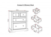 Corona Pine 2+2 Chest - dimensions